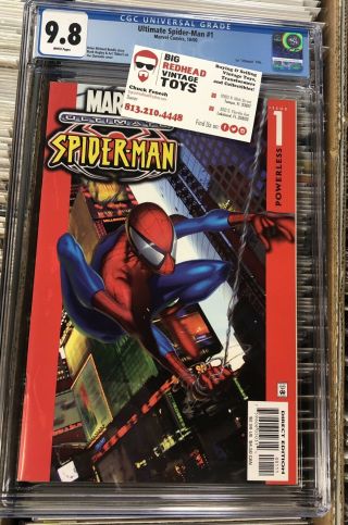 Ultimate Spider - Man 1 First Print Cgc 9.  8 White Pages 1st Ultimate Spiderman