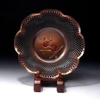 Ao5: Vintage Japanese Pure Copper Tea Plate,  Tea Ceremony