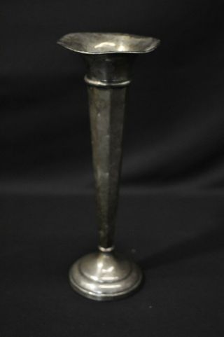 Vintage Weighted Sterling Silver.  925 9 " Art Deco Vase 249g