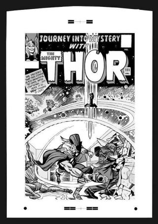 Jack Kirby Journey Into Mystery 111 Rare Large Production Art Cover