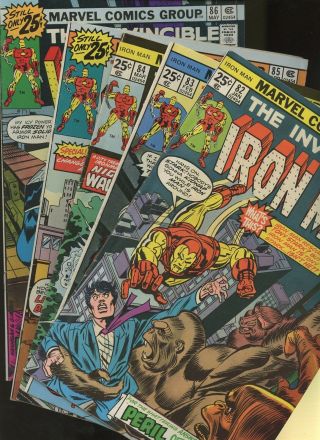 Iron Man 82,  83,  84,  85,  86 5 Books Marvel Peril Of The Apes Stark Avengers