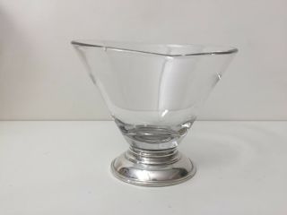 Vintage Frank M Whiting Sterling Silver Mount & Crystal Glass Mayonnaise Bowl