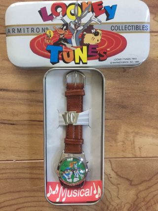 Vintage Armitron Watch Looney Tunes Bugs Bunny Daffy Duc Watch Musical