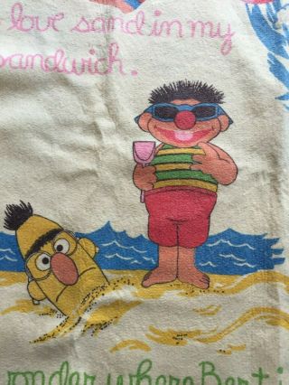 Vintage 70 ' s Sesame Street Oscar Big Bird Tag Along The Beach Blanket - Chatam 2