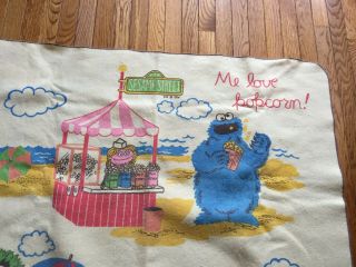 Vintage 70 ' s Sesame Street Oscar Big Bird Tag Along The Beach Blanket - Chatam 5
