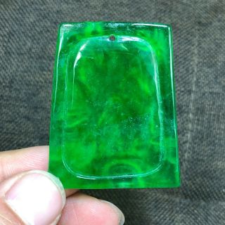 Rare Chinese Green Jadeite Jade Handwork Collectible Landscape & Figure Pendant 6