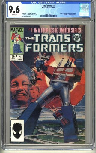 Transformers 1 Cgc 9.  6 Wp Marvel Comics 9/84 1st App Megatron Optimus Prime