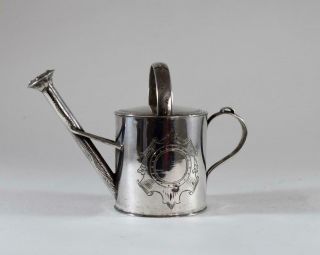 Antique Silver Plate Miniature Engraved Watering Perfume Can " Septimus Piesse "