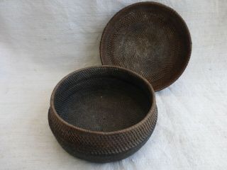 Vintage Tibetan Tsampa Woven Basket
