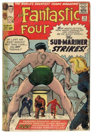 Fantastic Four 14 G,  2.  5 Ow/white Pages Vs.  Sub - Mariner Marvel 1963 No Resv
