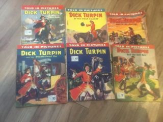 Vintage C1950s Told In Pictures Comic Books Picture Book Dick Turpin X 6