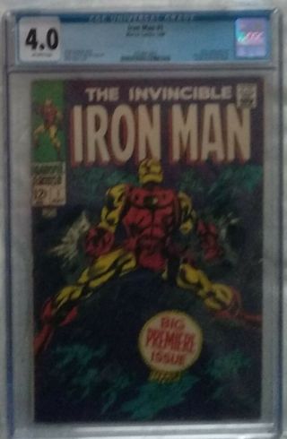 Iron Man 1 Cgc 4.  0 Key Silver Age Issue (may 1968,  Marvel) Owner.