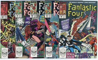 Fantastic Four 326 - 350 Avg.  Nm,  9.  6 White Pages Marvel 1989