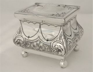 Vintage Silver Plate W B & Co. ,  Embossed Repousse Tea Caddy Tea Casket