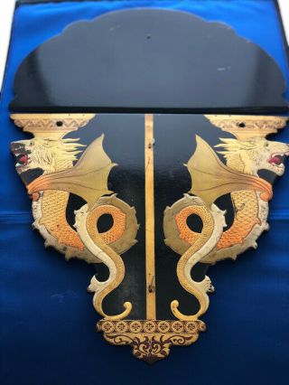 1800 ' s Antique Korean Lacquer and Gold Dragon Traveling Shelf 2