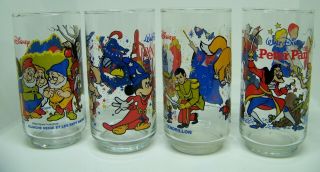Disney Classics set of 4 glass McDonalds Coke Canada Peter Pan Cinderella Dwarfs 2