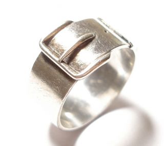 Antique Victorian Silver Buckle Ring 1882
