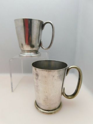 2 x 1930s Silver Plated Railway Ware 1/2 Pint Mugs LMS & BR (E) - Mappin & Webb 2