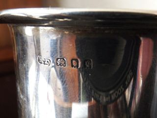 ANTIQUE LONDON 1931 SOLID SILVER GEORGE V 1/4 PINT TANKARD / CUP 5