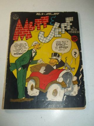 Mutt & Jeff 9 By Bud Fisher Golden Age Dc Comics - Rare