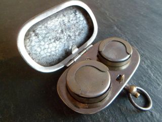 Antique Silver Plated Double Sovereign / Coin Holder Fob For Pocket Watch Chain