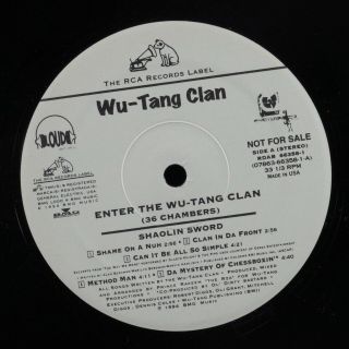 Wu - Tang Clan Enter The Wu - Tang Clan (36 Chambers) Loud Lp Vg,  Promo Sampler
