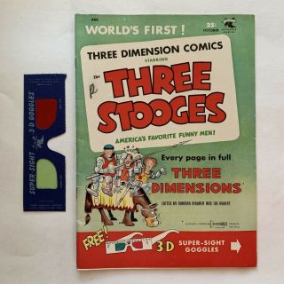 Three Stooges 2 (st.  John,  Oct 1953,  3d,  Three Dimension Comics,  Glasses Inc)