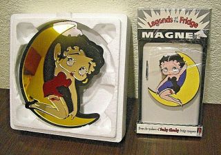Nib Betty Boop Moon Mirror Plaque & Legends Of The Fridge Refrigerator Magnet