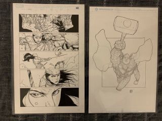 Comic Book Art Elektra And Thor By Pham