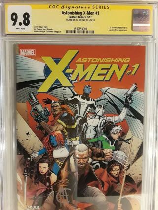 Astonishing X - Men 1 (cgc 9.  8) 2017 Signed By Jim Cheung J.  Scott Campbell (c)