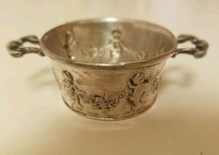 Antique Sterling Silver Salt Cellar.  Maker Unknown But Picture Of Marking.