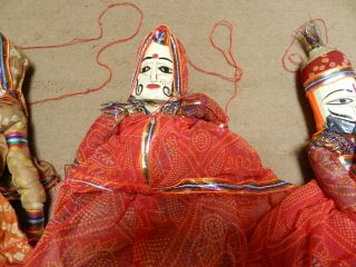 4 x vintage Indonesian Wayang Golek puppet dolls carved wooden heads 3