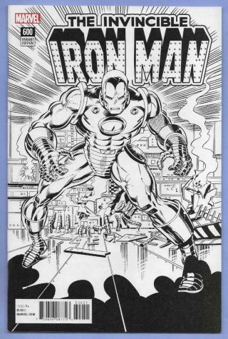 Marvel Comics Invincible Iron Man 600 1:1000 Remastered B&w Sketch Var Nm ^q