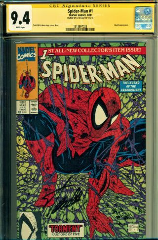 Spider - Man 1 Cgc 9.  4 Ss Signed By Stan Lee Todd Mcfarlane Art Classic Cover
