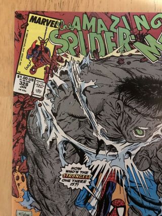 The Spider - Man 328 (1990,  Marvel) NM,  9.  8 Todd McFarlane HULK 4