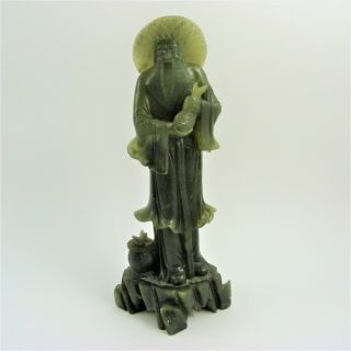19th Century Chinese Large Carved Hardstone Figure Of A Fisherman