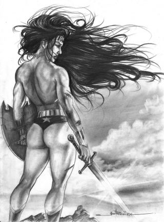 Wonder Woman By Joel Pereira - Comic Art Wonder Girl Donna Troy 11x16