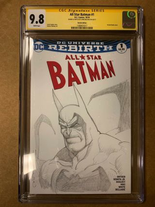All Star Batman 1 (2016 Dc) Art Sketch & Signed John Bolton Cgc 9.  8