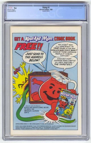 Thing 1 CGC 9.  6 Marvel Comic KEY 1st Issue Canadian Edition 75c 2