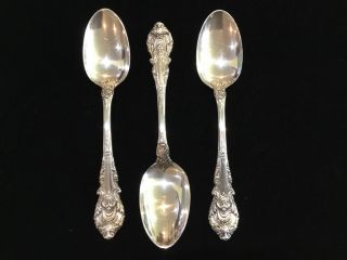 Set Of (3) Wallace Sterling Silver Sir Christopher 6” Spoons (no Mono) 4