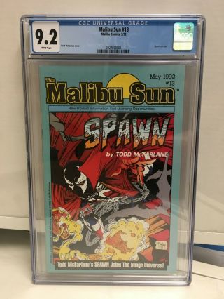 Malibu Sun 13 1st/first Spawn Cgc 9.  2 1992 Key Modern,  Todd Mcfarlane