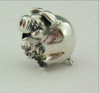 Vintage Small Solid Silver Model Of A Pig