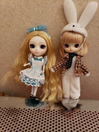 Little Pullip Blue Alice And Mini Little Dal White Rabbit