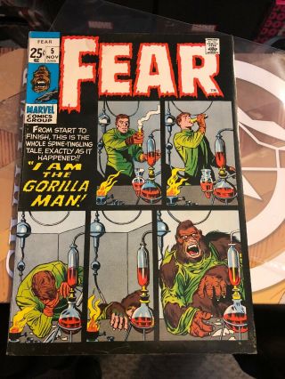 Fear 5 (1971,  Marvel) Vf I Am The Gorilla Man