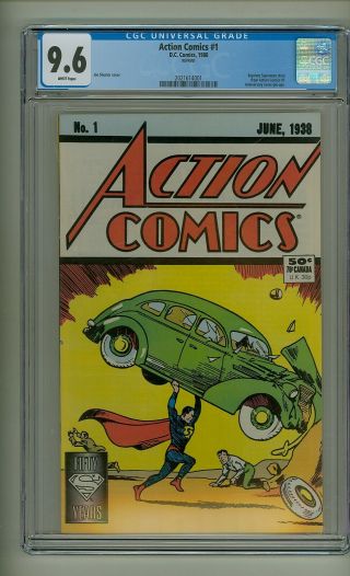 Action Comics 1 (cgc 9.  6) White Pgs; 1988 Reprint; 1st App.  Superman (c 23188)