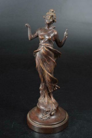 S8708: Japanese Copper Bronze Woman Doll Statue Sculpture Ornament Figurines