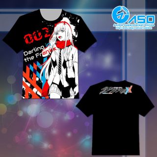 Anime T Shirt Darling In The Franxx Zero Two Summer Unisex Short Casual Tee Tops
