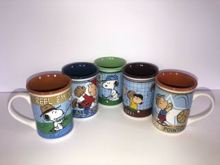Peanuts Sports Coffee Mug/cup Set Of 5 Ft.  Charlie Brown,  Lucy,  Snoopy & Linus