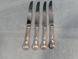 Four Gorham Sterling Silver Chantilly Pattern Dinner Knives 8 7/8 Inches