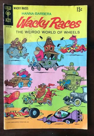Hanna - Barbera Wacky Races Comic Book,  Vol 1 Issue 1,  1969,  Gold Key